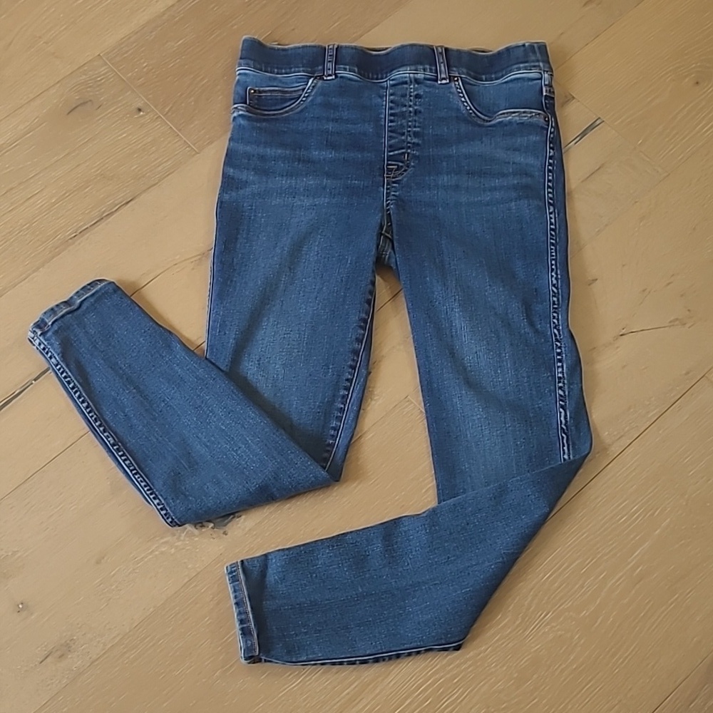 SPANX Shapewear Jeans Women's sz Medium Pull On Skinny Mid Rise Crop Denim Jeans
